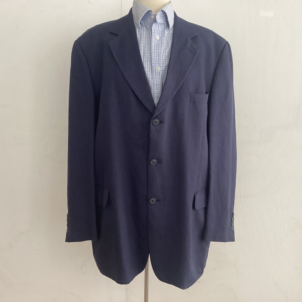 Solbiati  Dark Blue Fine Italian Cotton by NSignia/Nordstrom 3 Button Blazer 44R